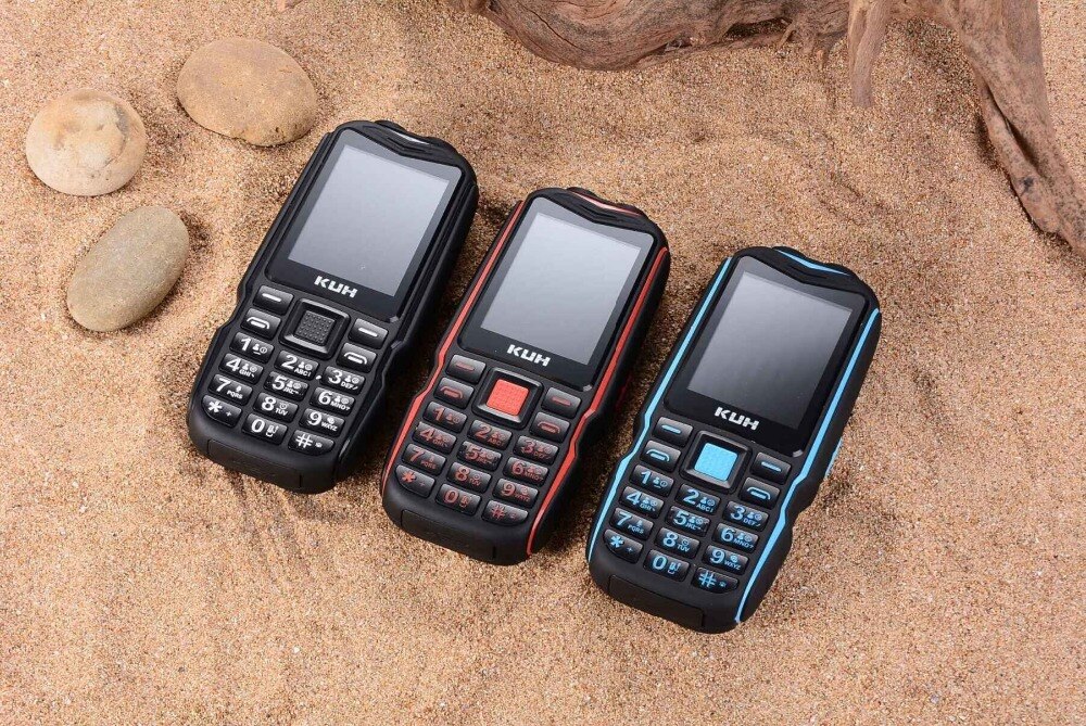 Kuh  t3 dual sim-kaarten robuuste mobiele telefoon dubbele zaklamp lange standby powerbank krachtige mobiele telefoon