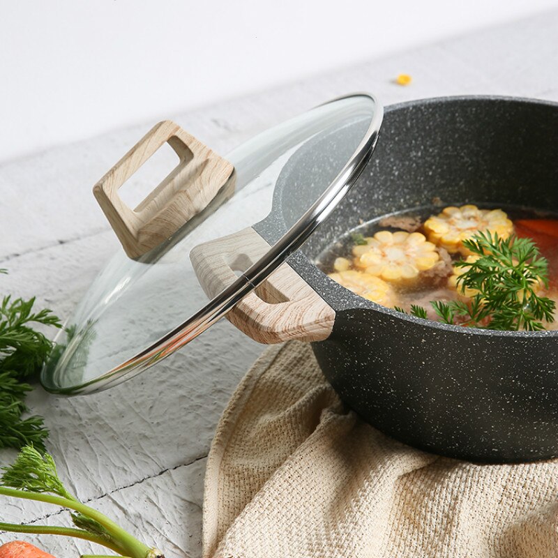 24cm soup pot steaming non-stick stew household cooking pot braised meat gas-fired electromagnetic furnace application cookware