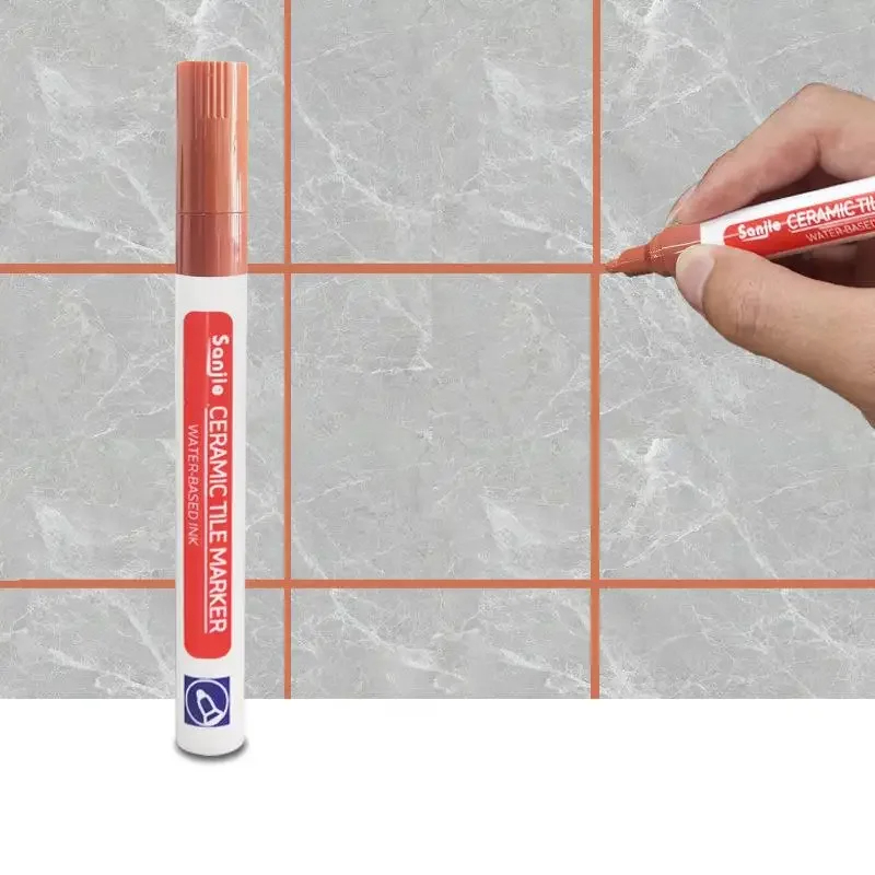 Stylo marqueur blanc étanche, réparation de couture murale, carrelage, marqueurs de coulis, sol salle de bains, outils de brosse à peinture de décontamination, 1/3 pièces: kaki foncé