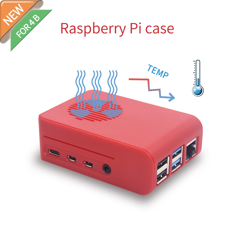 lampone pi 4 ABS CaseBox Custodia Borsette per lampone pi Modello B pi 4B 4 pi4 (Installabile fan)