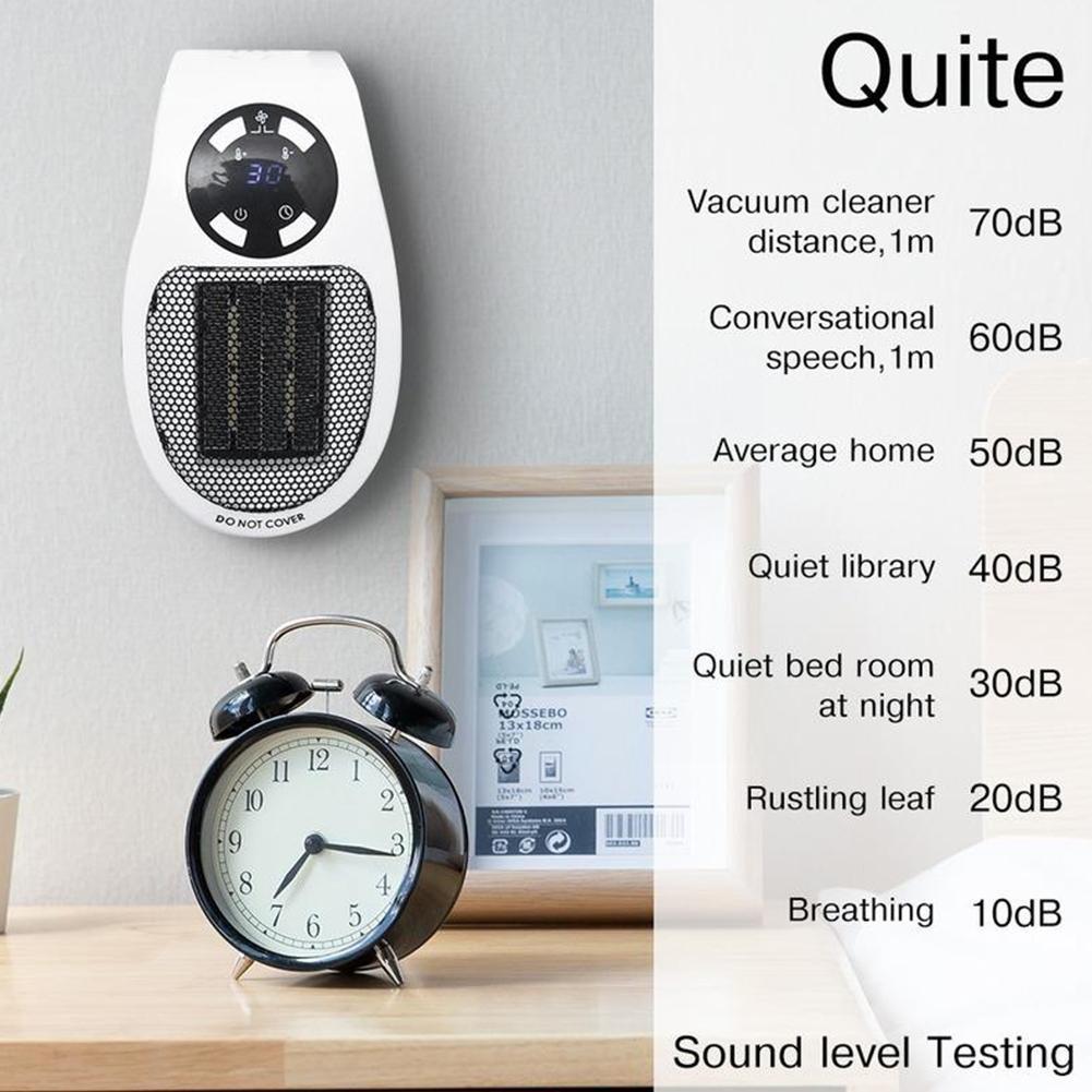 Portable Electric Heater Plug in Wall Heater 500W Wall Alpha Control Handy w/Timer (+Remote) Heater Outlet Plug-in EU/UK/US T6R4