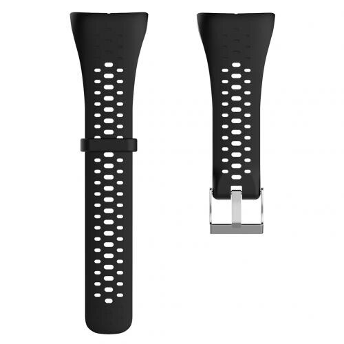 Correa de reloj de silicona hueca para deportes, pulsera inteligente Polar M400/430 GPS: Black