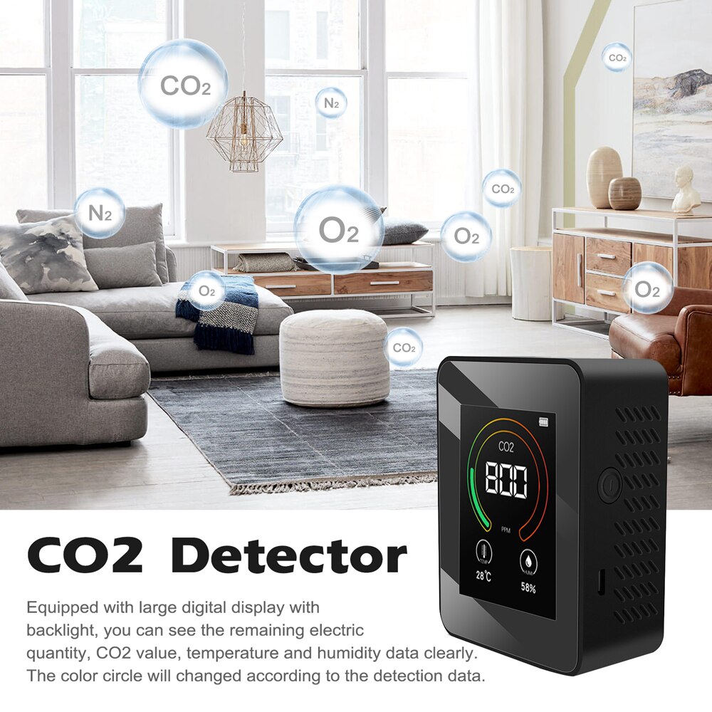 Multifunctional K06 CO2 Meter Air Detector C02 Temperature Humidity Tester Air LCD Display with Backlight