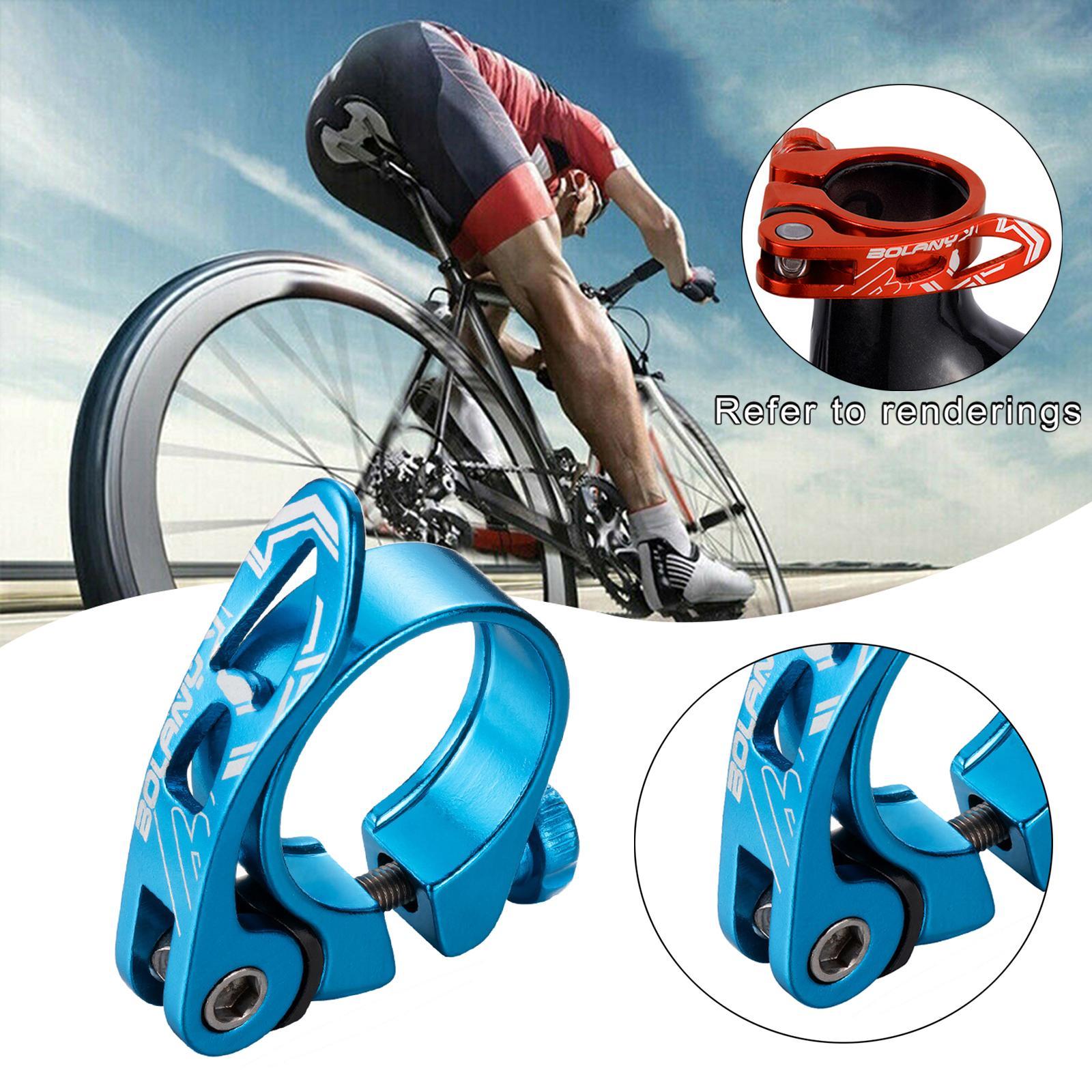 Pince de tige de selle de vélo, anodisée, pour pièces de vélo de route et de montagne: Blue 34.9mm