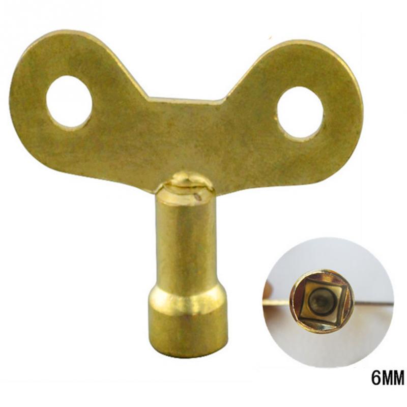 2PCS Square Socket Brass Radiator Keys Plumbing Bleeding Key Solid Water Tap For Air Plumbing Tool 6mm Hole core