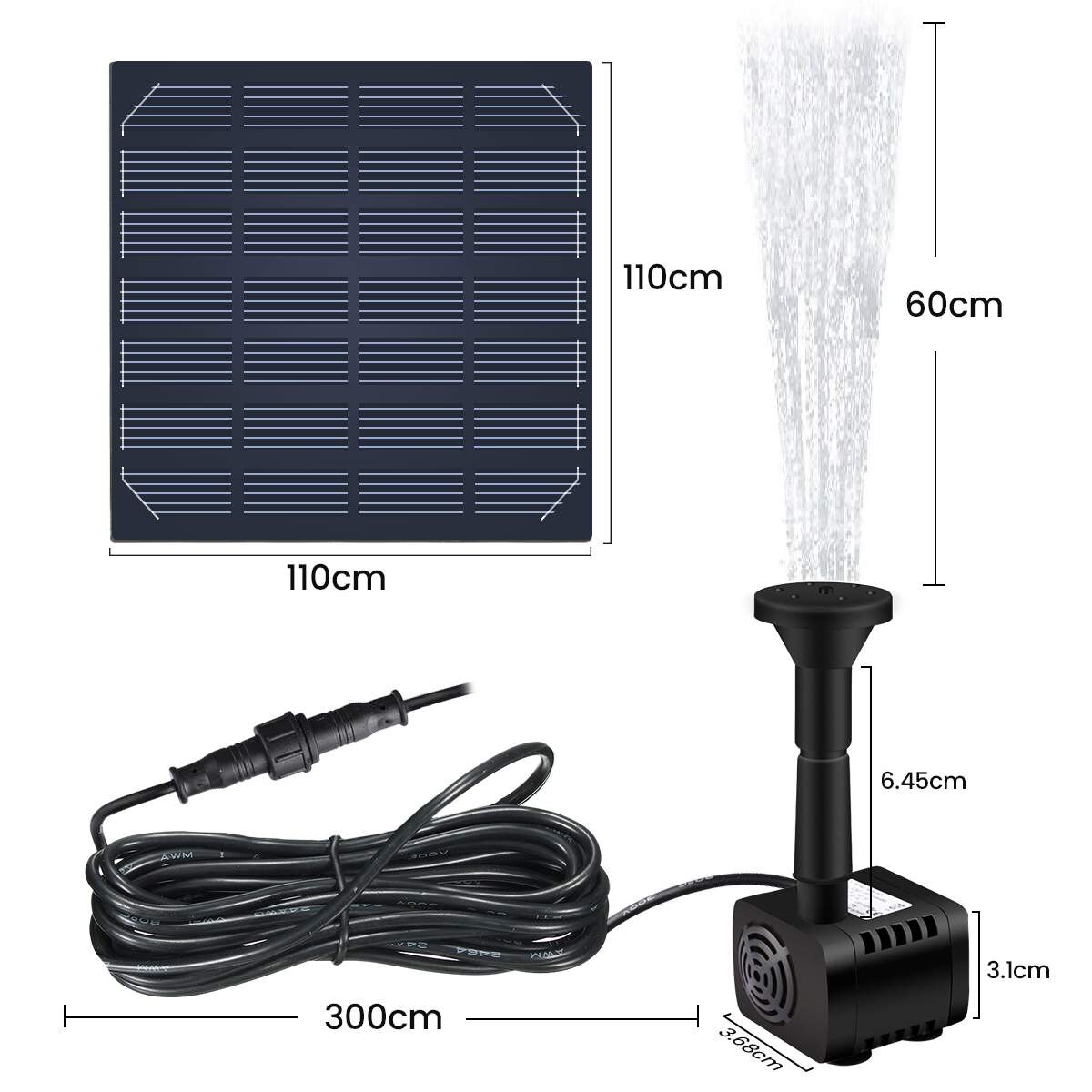 Solenergi flydende springvand vandpumpe til havedam pool akvarium landskab pool have solenergi dekorativt springvand