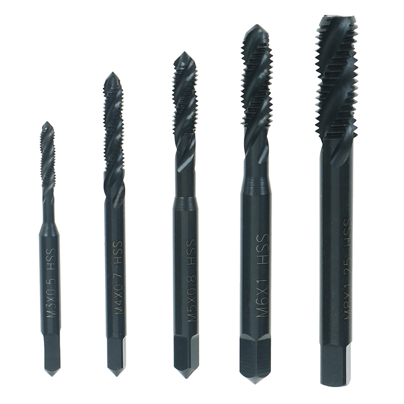 5Pcs/Set HSS Machine Screw Thread Metric Plug Tap Drill Set M3 M4 M5 M6 M8