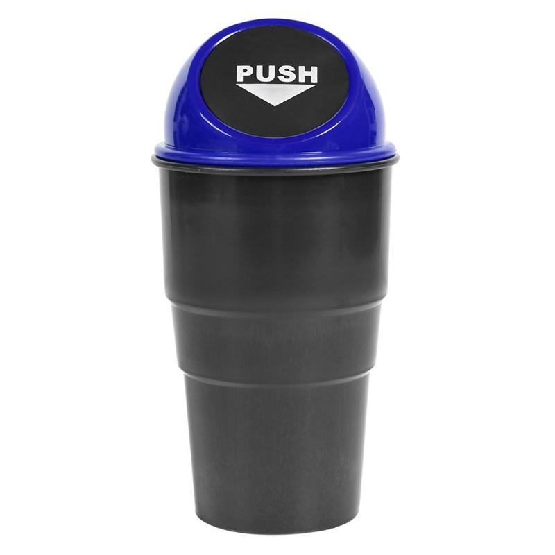 Car Mini Garbage Can Auto Trash Can Vehicle Dust Holder Bin Box: Blue