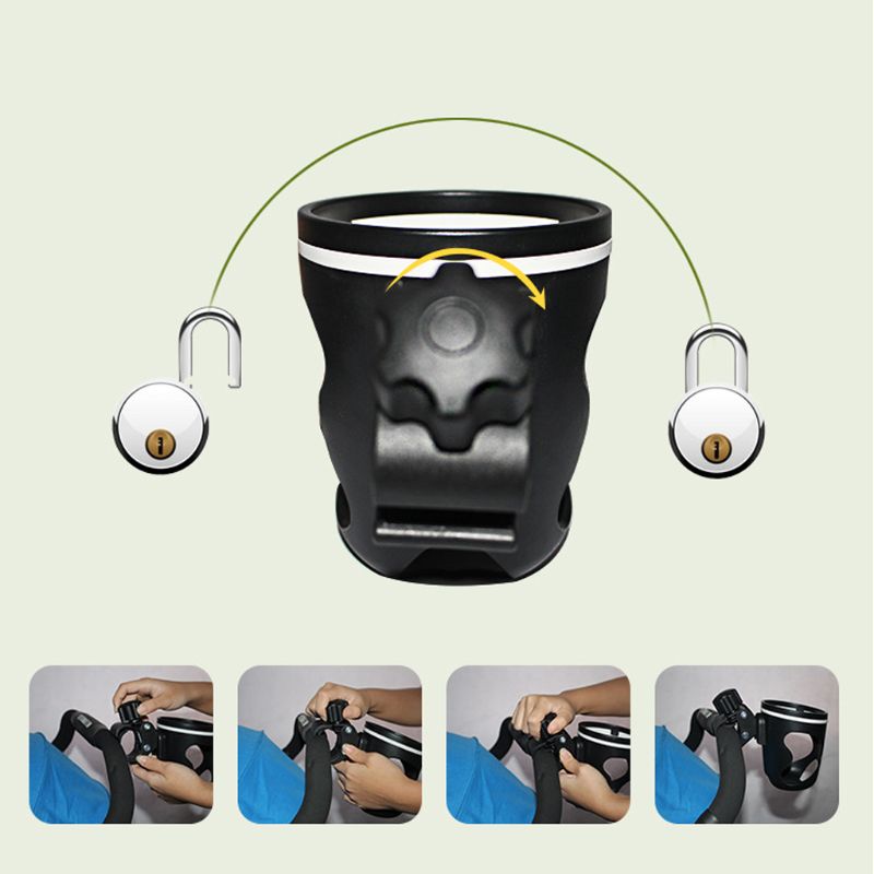 Soporte para cochecito de bebé, portabotellas para carrito de bicicleta infantil, giratorio 360, accesorios para cochecito silla de bebé