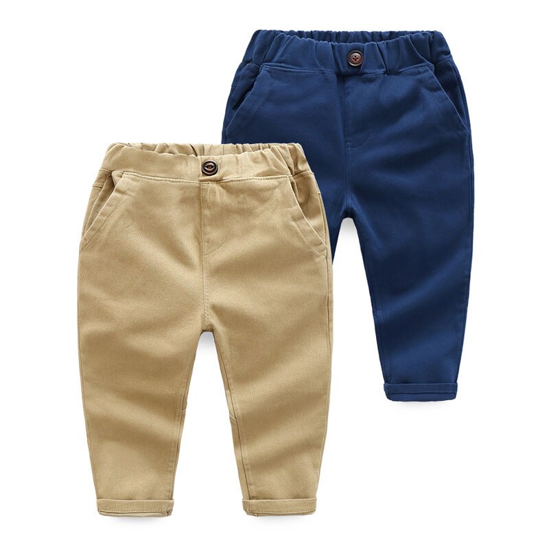 Kinderen Broek Kinderen Lente Herfst Katoenen Broek Kleding Voor Baby Jongens Broek Geweven Solid Casual Blauw Khaqi Groen
