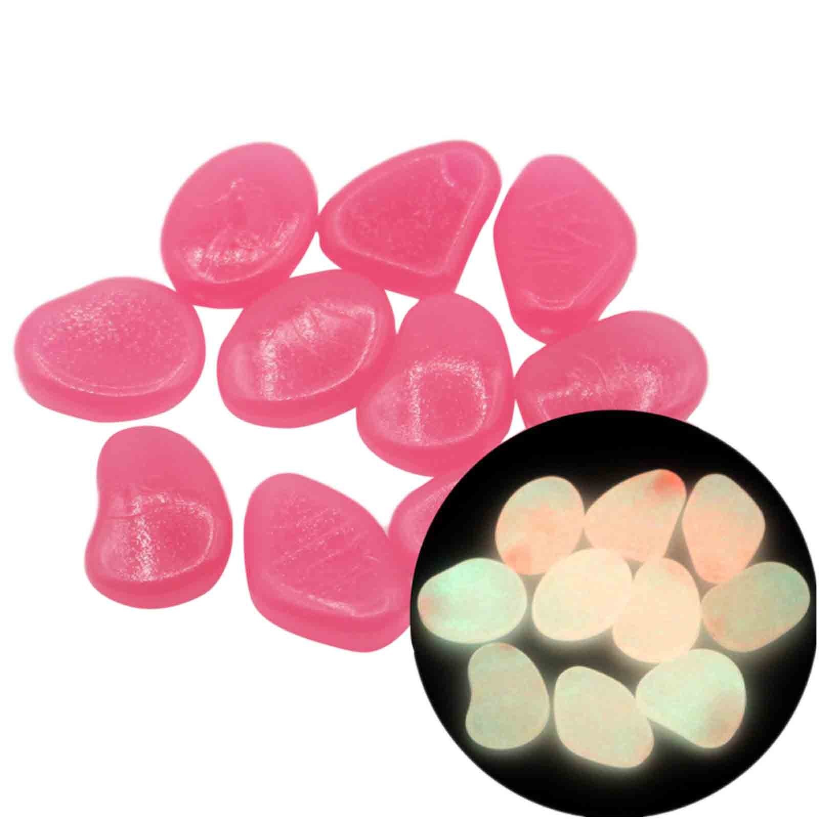 100pcs Glow in the Dark Garden Pebbles Glow Stones Rocks for Walkways Garden Path Patio Lawn Garden Yard Decor Luminous Stones: P