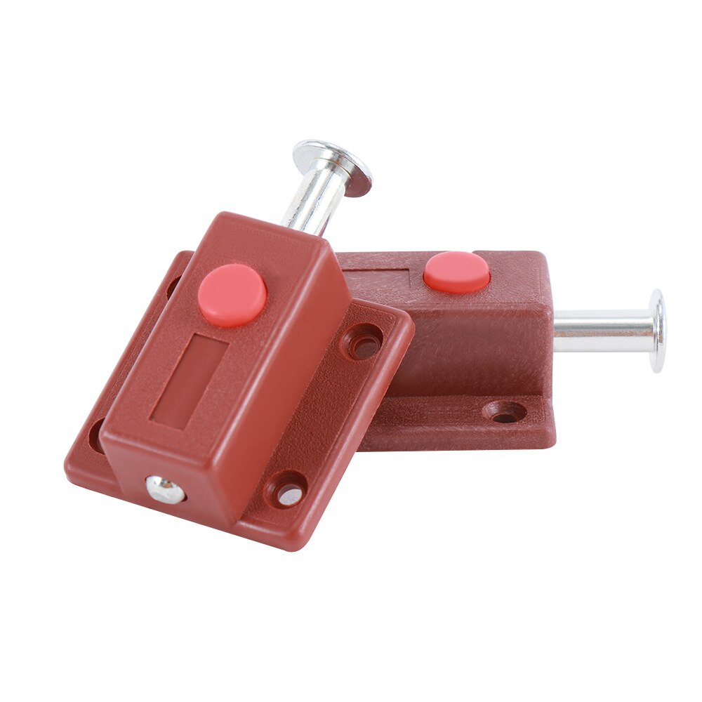 2Pcs Window Cabinet Push Button Spring Load Automatic Door Bolt Lock Window Accessories Furniture Hardware Cerrojo Puerta: Default Title