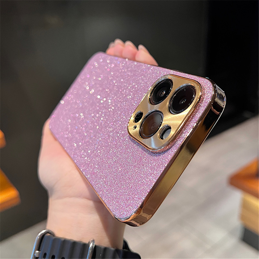 Luxury Plating Bling Glitter Rhinestones Gem Diamond Phone Case For iPhone 16 15 13 12 11 14 Pro Max Camera Protection Cover: EVA / GRAY