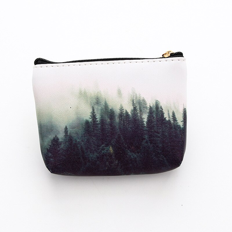 Femme portefeuille papeterie étoile élément Chic belle coréenne PU mignon sac de rangement petit adolescent porte-monnaie: misty Forest
