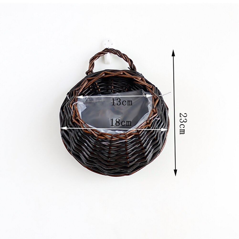 Garden Wall-mounted Flower Basket Small Large Size Handmade Basket Wicker Rattan Flower Basket Hanging Vine Pot Planter: G
