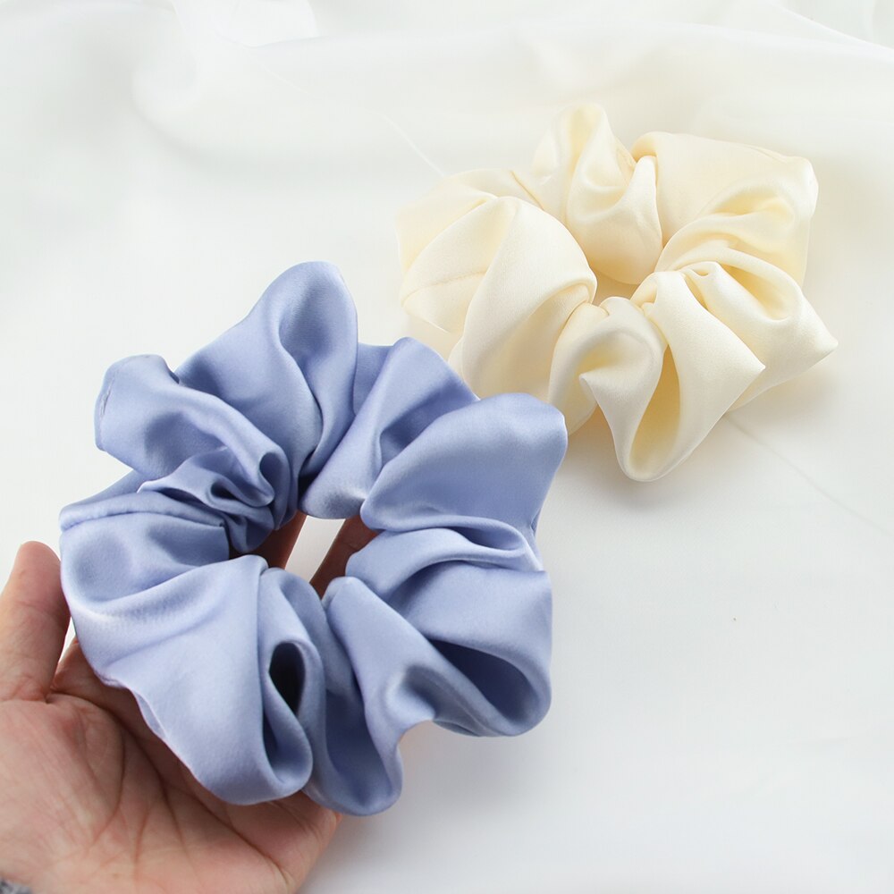 Chouchous en Satin de soie pour femmes et filles, élastique, en caoutchouc, solide, porte-queue de cheval, accessoires de cheveux, à la