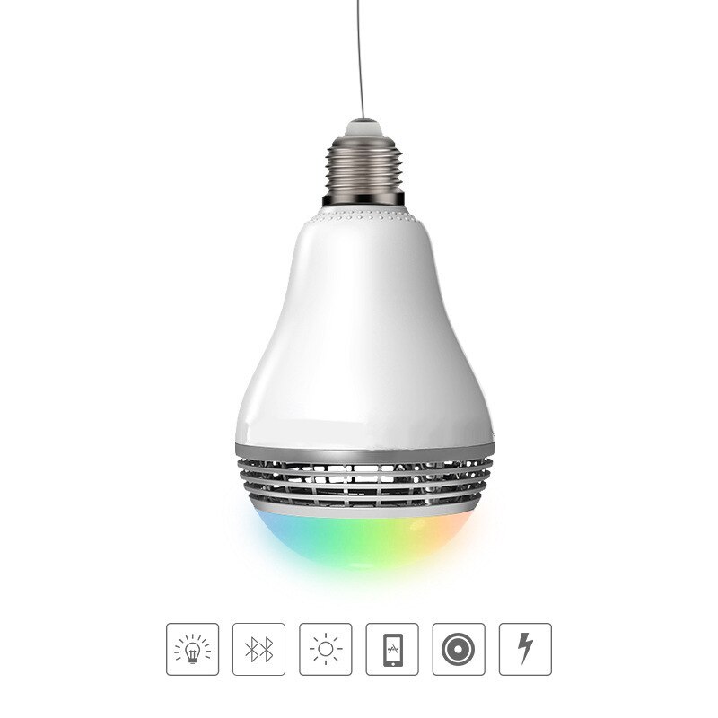 E27 SMART LED BULB BLUETOOTH SPEAKER , COLORFUL WIRLESS LED LAMP SPEAKER BLUETOOTH , WITH ANDROID/IOS APP REMOTE CONTROL