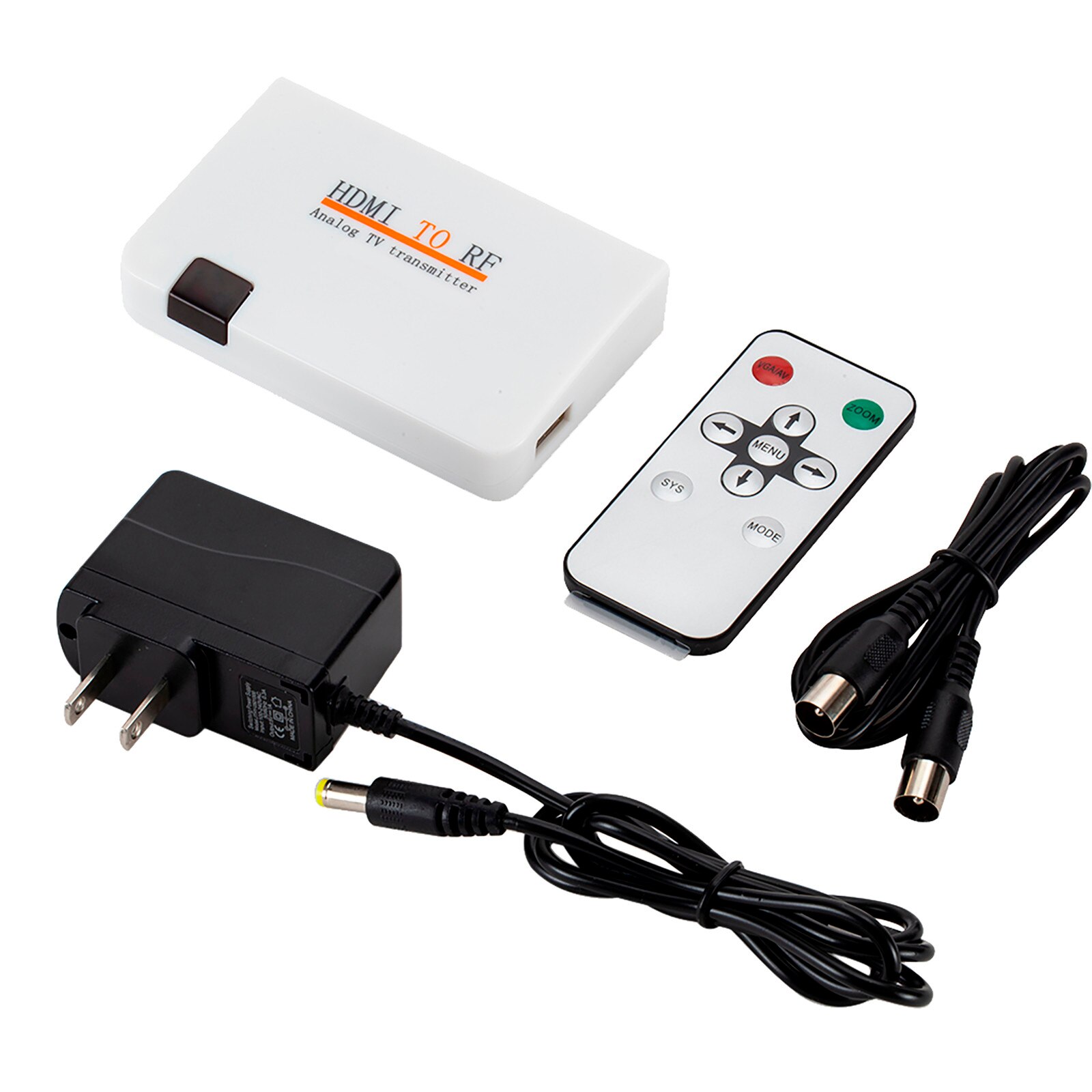 Originele Hdmi Naar Rf Coaxiale Converter Box Adapter Kabel Modulator Met Afstandsbediening Voeding Voor Tv Signaal Zender