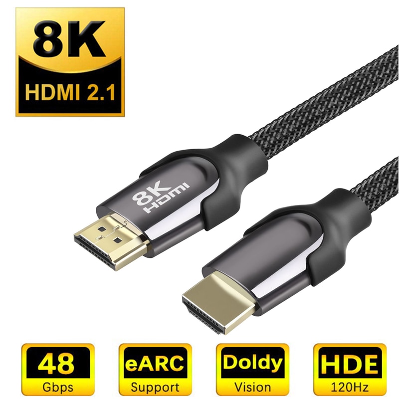 Hdmi 2.1 kabel 8k 4k audio video splitter switcher sladd för hd xiaomi apple tv box projector  ps4 ps5 laptop  pc 0.5m 1m 1.5m 2m 3