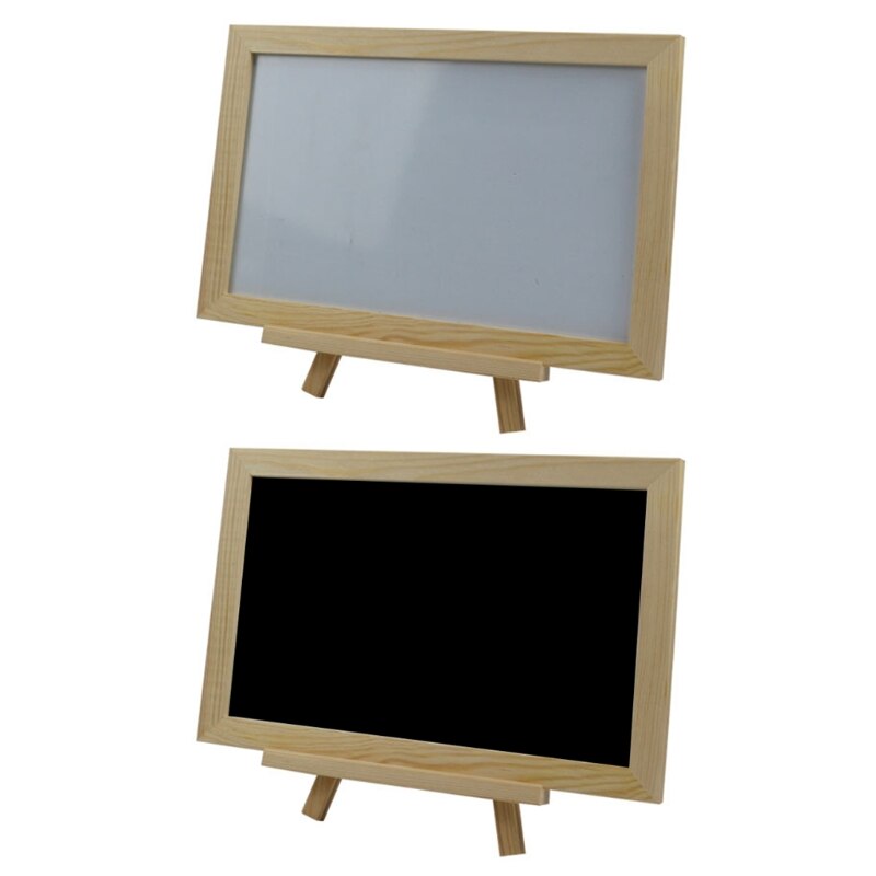 Single Side Mini Wooden Tripod Blackboard Whiteboard Message Sign Note Marker Chalkboard