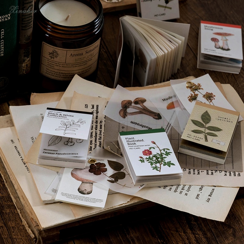 80 stk soppblomstblad mini boksider materiale papir søppel journalplanlegger scrapbooking årgang dekorativt diy håndverk papir