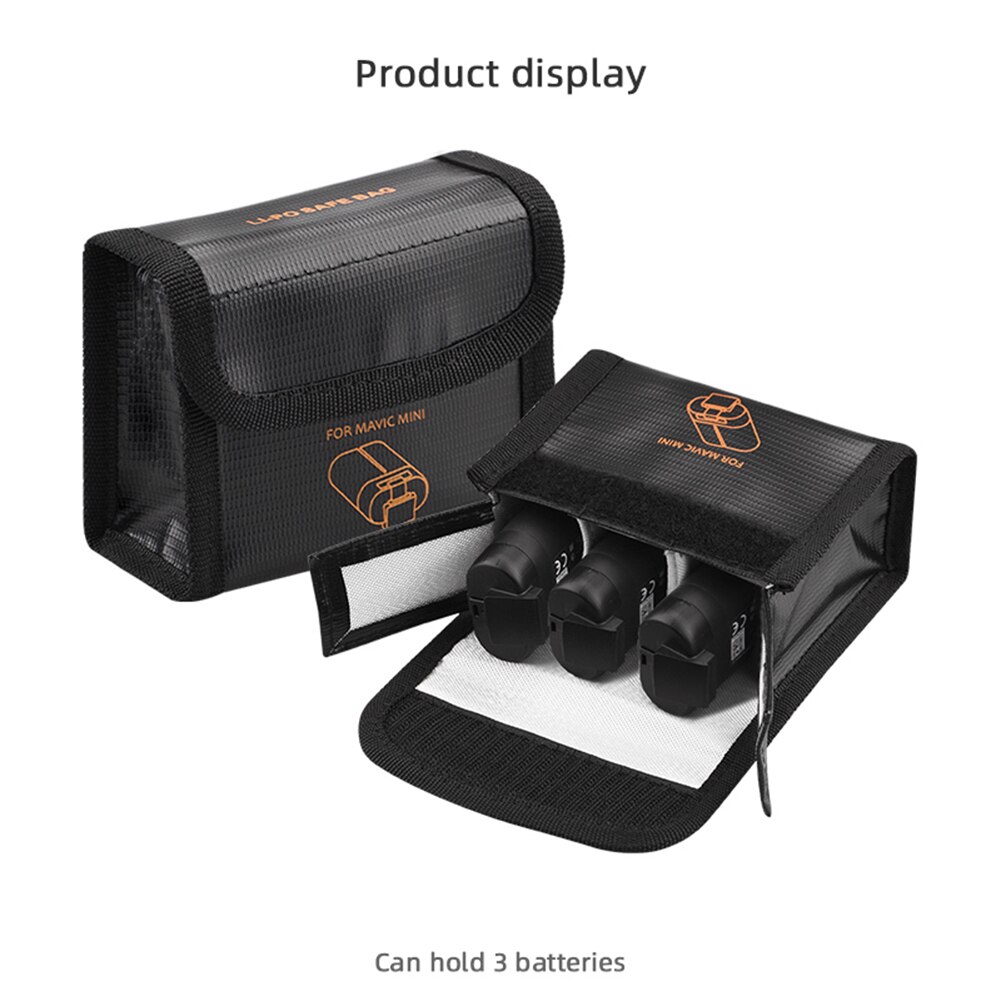 For DJI Mavic Mini Drone Battery Case Explosion-Proof Storage Bag (3 Pack)