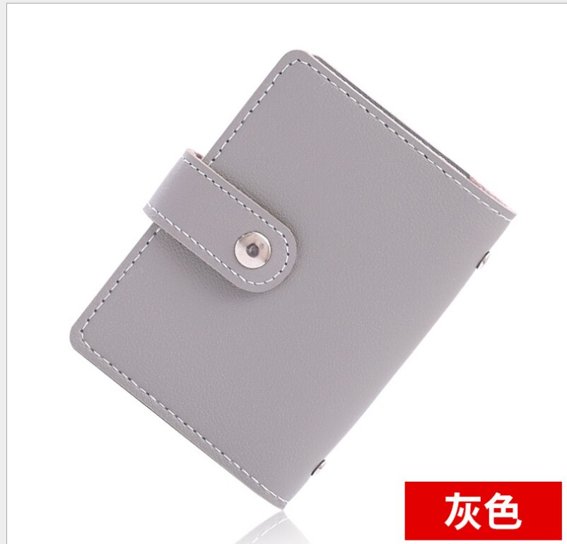 Cartera con 26 ranuras para tarjetas de crédito para mujer, portatarjetas bonitas a la , cartera Coreana de Color caramelo para tarjetas y tarjetero: Gris