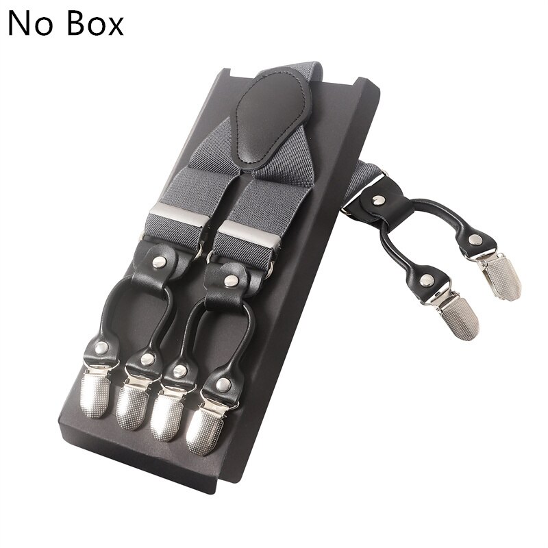 Tirantes de cuero con Clip ajustable para hombre, banda elástica ancha para pantalones, cinturón, arnés de servicio, 35mm: 24
