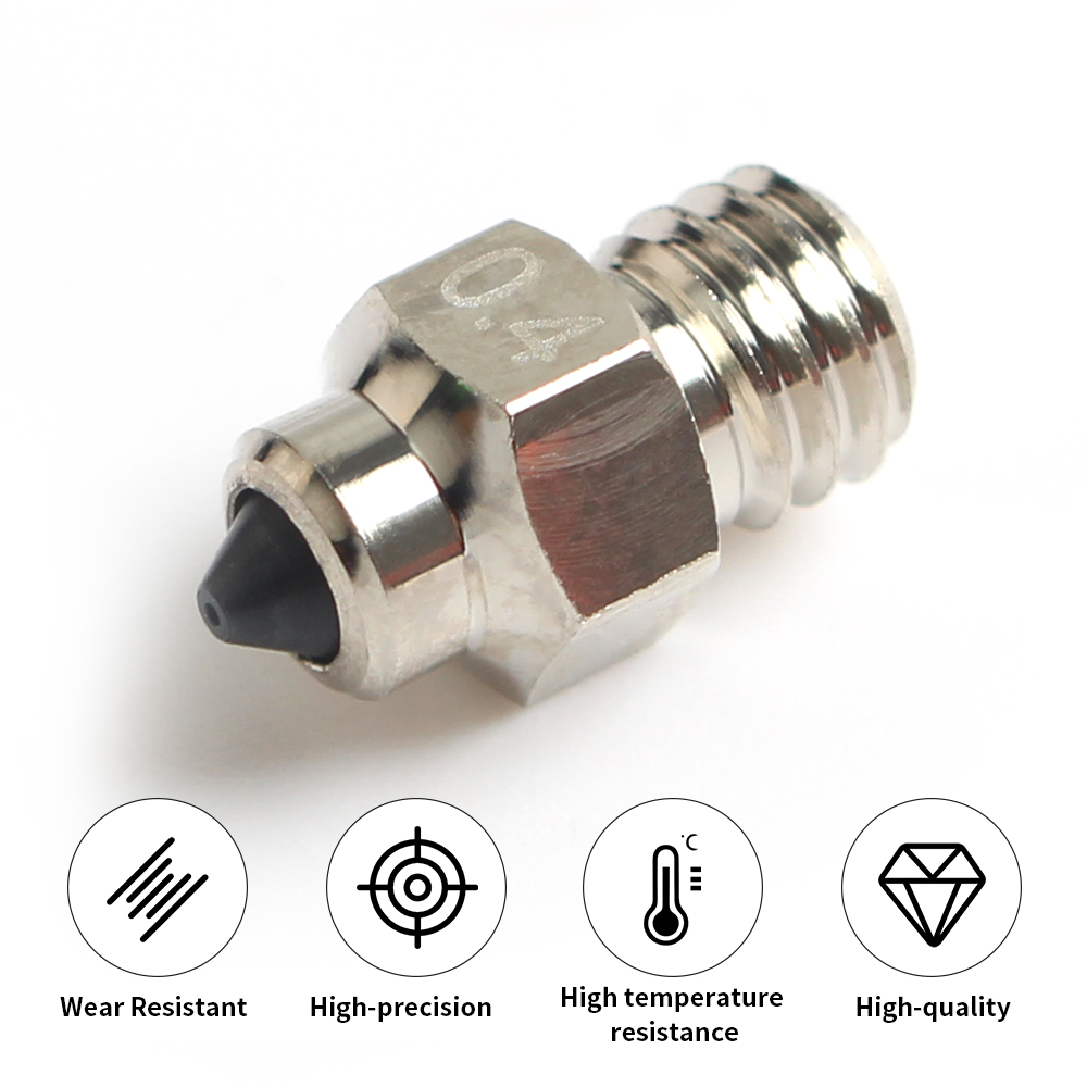 Boquilla bimetálica HC para V6/Volcano/Mk8 Hotend Neptune4 K1, boquilla DLC de acero endurecido y cobre, impresora 3D de desgaste de alta temperatura
