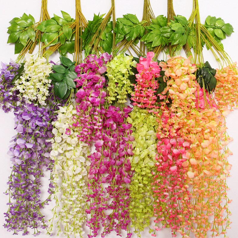 Artificial Wisteria Simulation Flowers Home Garden Wedding Decor Simulation Artificial Wisteria Garden Flower Plant Vine Decor