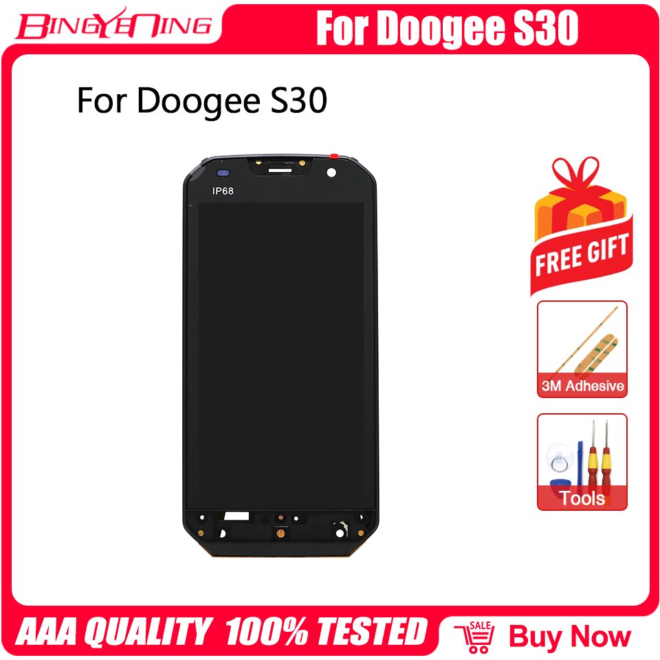 BingYeNing For DOOGEE S30/S40/S50/S60/S60 Lite/S70 Screen Assembly + Frame Assembly Feplacement