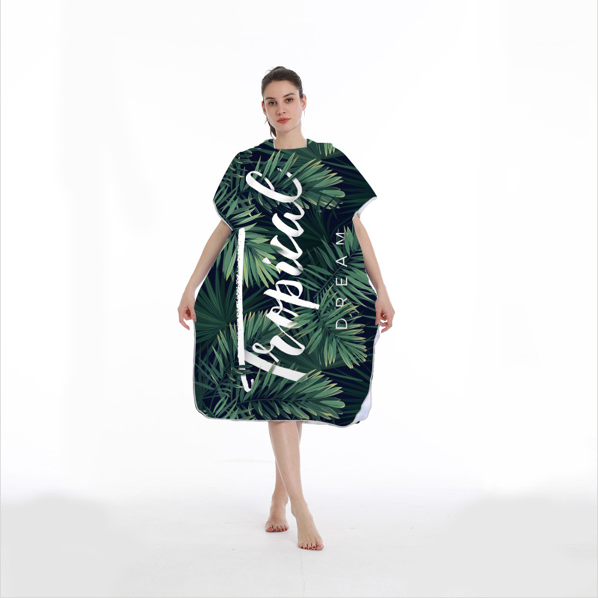 Badetuch mit Kapuze für Erwachsene, Mikrofaser-Poncho, Strand, schnell trocknender Bademantel, Umhang, Strand-Bademantel
