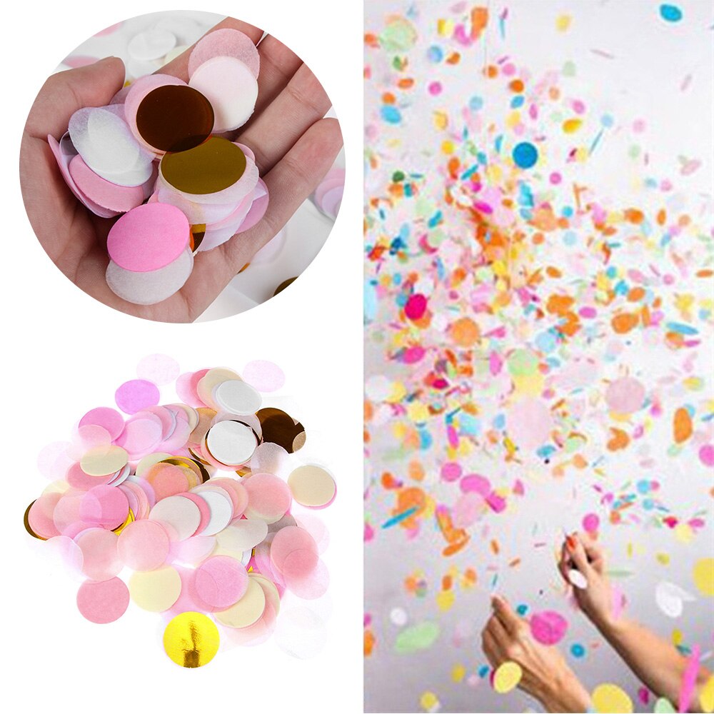 10 g/zak Ronde Confetti Tissue Papier Roze Stippen Vullen Ballonnen Baby Douche Eenhoorn Verjaardagsfeestje Decoraties DIY Accessoires