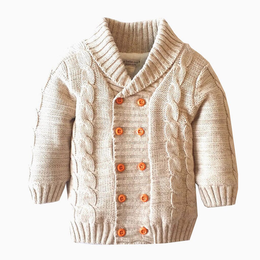 Toddler Autumn Winter Jacket Kids Coat Baby Girls Boy Jackets Warm Coat Knit Crochet Outwear Sweater Parkas Overcoat #1019