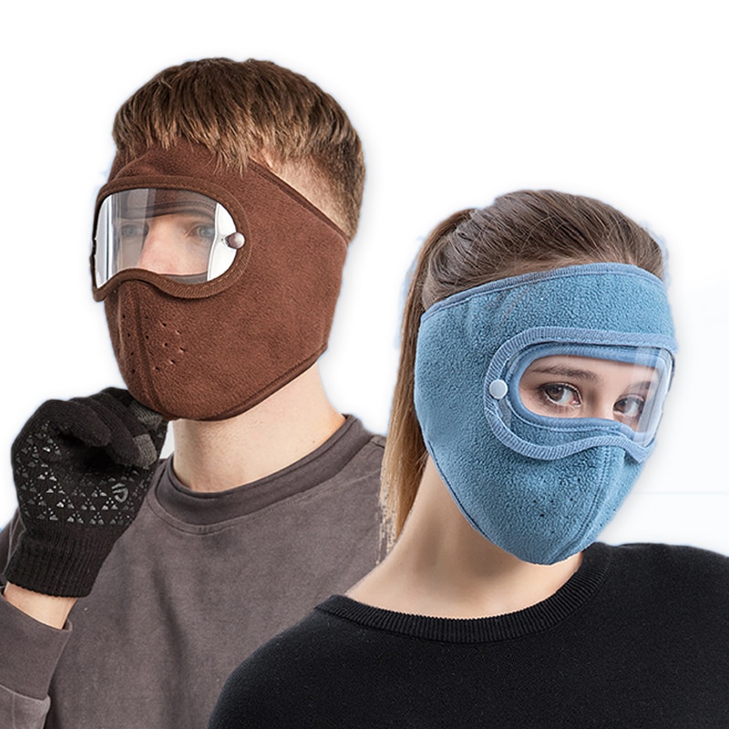 Höst och vinter förtjockad hatt varm maskerad hatt mocka ridning vindtät högupplösta skyddsglasögon anti-fog mask skidhatt kepsar