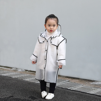 Chubasquero impermeable para niño y niña, poncho para niño, poncho de lluvia impermeable, equipo de lluvia EVA con capucha, ropa de lluvia transparente para bebé: black / XL