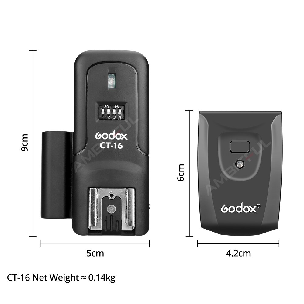 Godox CT-16 16 canali Radio Wireless Flash Trigger trasmettitore + 2x ricevitore impostato per Canon Nikon Pentax Studio Speedlite Flash