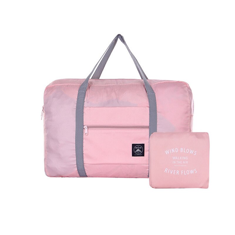 Gnwxy 2020 nova náilon dobrável saco de viagem grande capacidade moda fim de semana bolsa para homens mulheres carry on sacos de bagagem dropshipping: Rosa