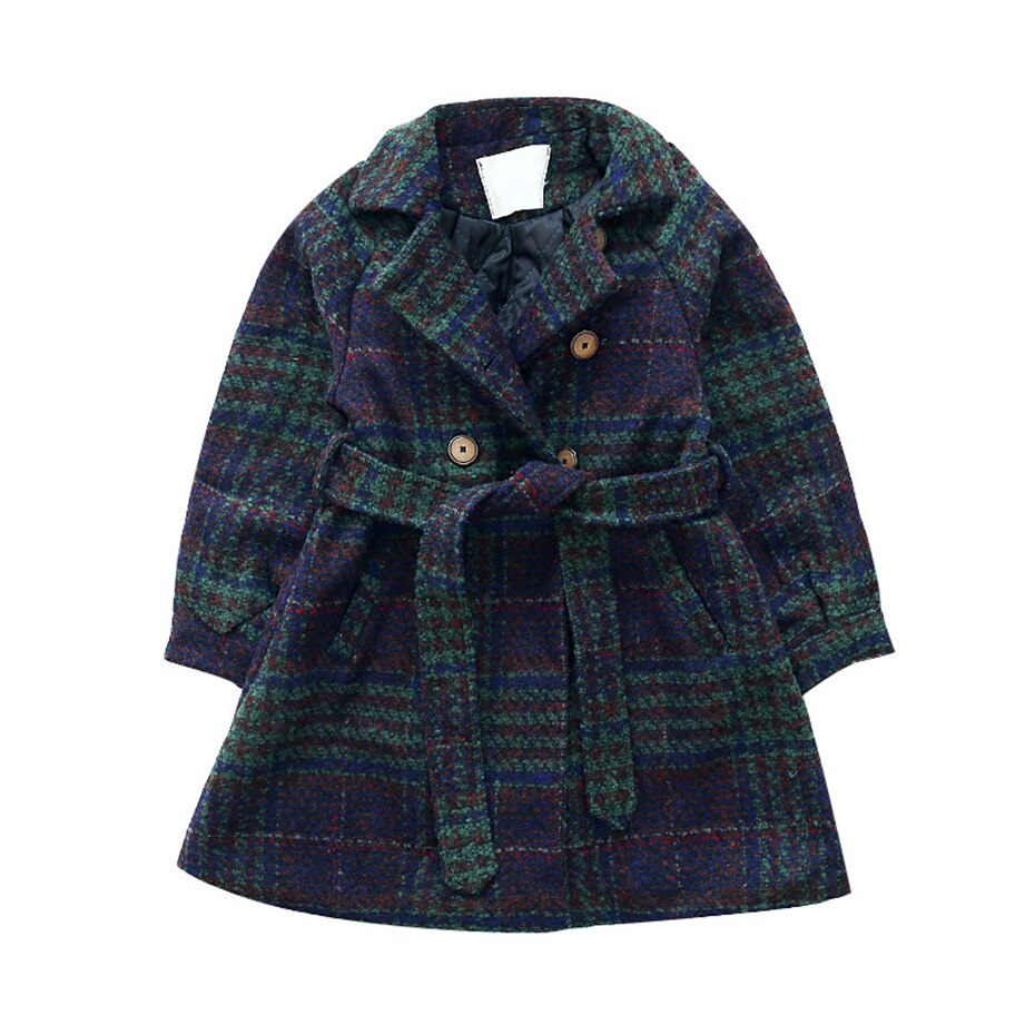 Inverno Giubbotti Per Le Ragazze Plaid di Spessore Cappotti Di Lana Per Le Ragazze di Autunno del Bambino Delle Ragazze Giacca Adolescente Vestiti Per Ragazze Per 6 8 12 anni di