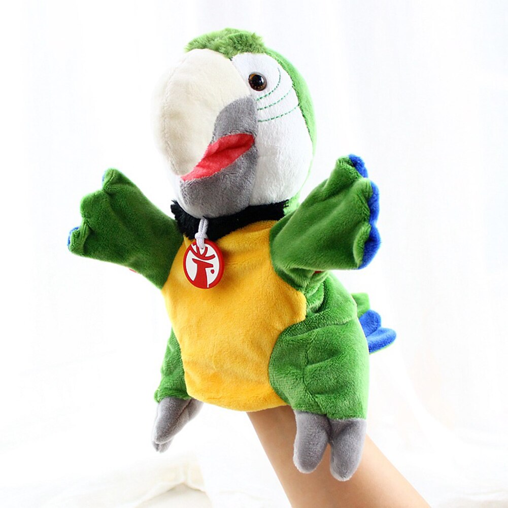 Simulation Weichen Vogel Papagei Plüsch Hülse Hand Marionette Angefüllte Puppe Spielzeug freundlicher murmeln Baby Interaktive Spielen Spielzeug