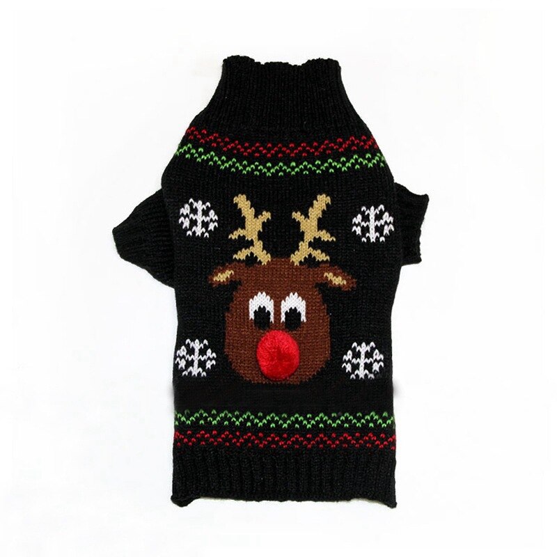 Jule kæledyr tøj rød næse hjorte kæledyr sweater lille medium og stor hund sweater