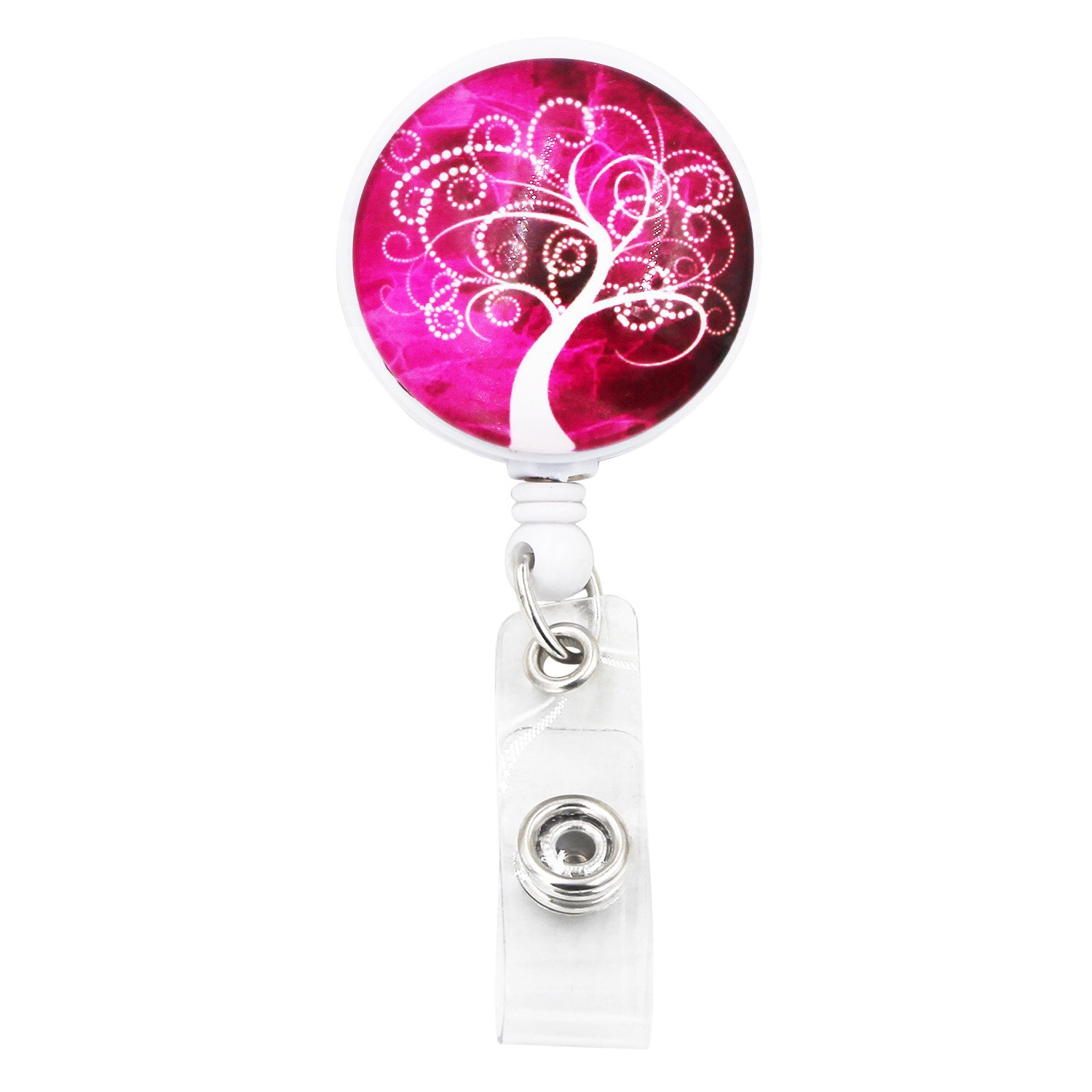 1PC ID Retractable Badge Holder with Alligator Clip Life Tree Retractable Cord ID Badge Reel 24 inch: K92