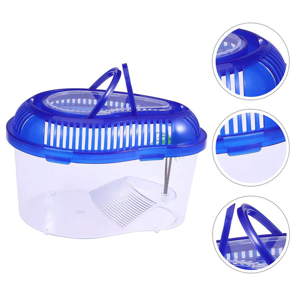 1pc schildpaddentank handvat deksel draagbare plastic kweekbak container voederhouder voor schildpadden