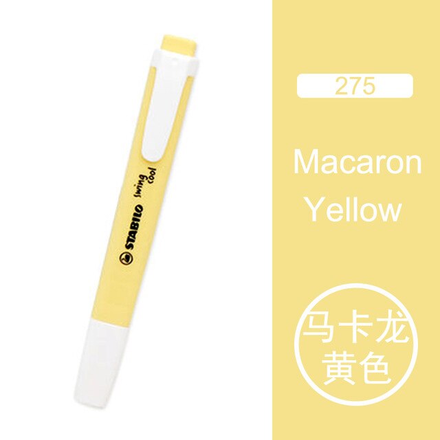 STABILO-rotuladores de colores Pastel Swan Swing, marcador de enfoque con texto único, 6 colores, para la escuela y la Oficina, 275, 1 ud.: yellow 1pcs
