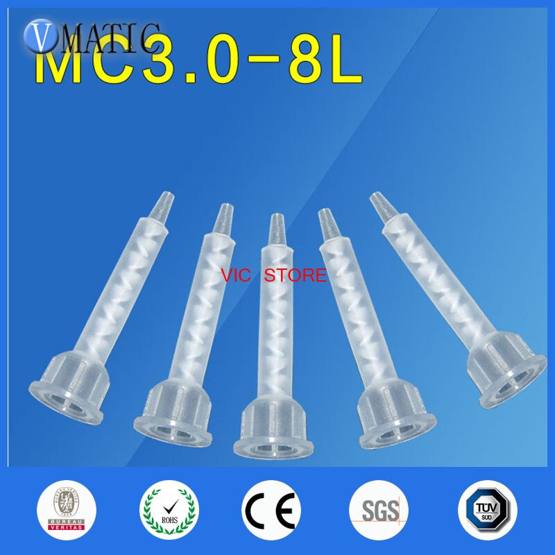Resin Static Mixer MA3.0-8L Mixing Nozzles For Duo Pack Epoxies,Dispensing Static Mixer