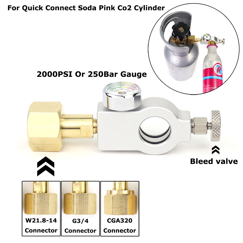 Co2 Cylinder Refill Fill Station Adaptor Fit Sodastream (Terra DUO Art) Pink Quick Connect Co2 Cylinder