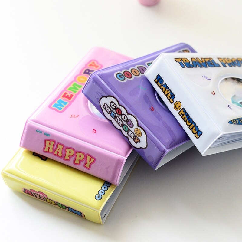 T84E Mini Photo Album Pocket Album for Student Cards Small Postcard INS Wind Hollow 3 Inch 36 Photos Storage Case