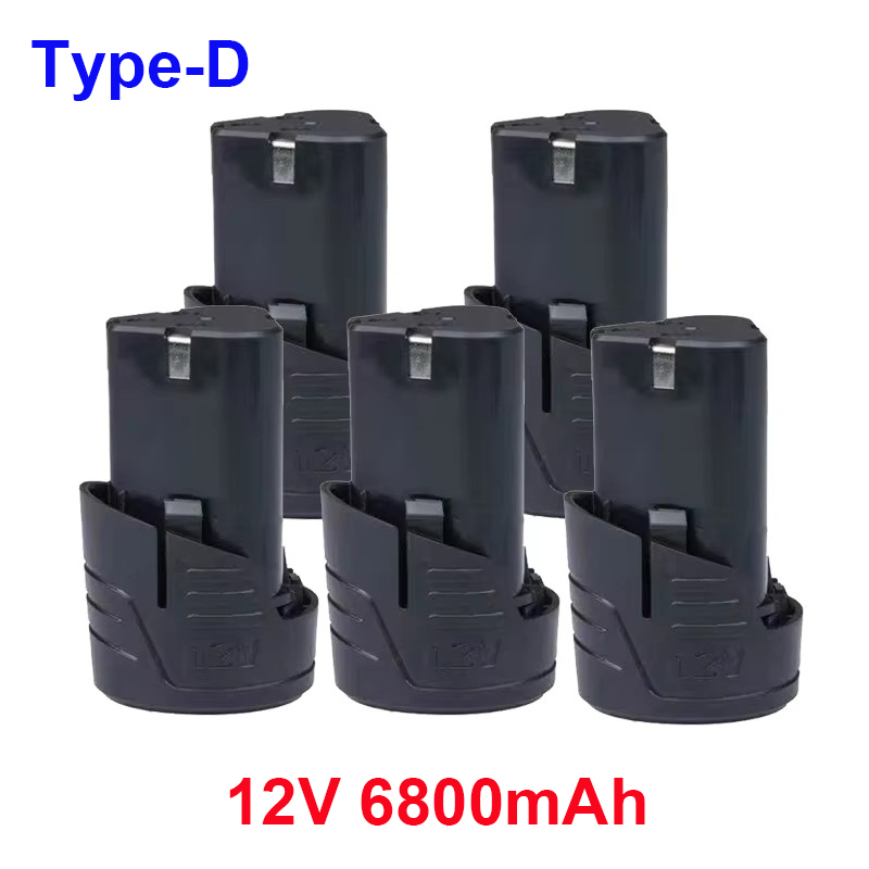 Original 12V 6800mAh Typ D Elektrowerkzeug-Universal-Ladeakku, Elektroschrauber, Lithium-Ionen-Akku für elektrische Bohrmaschinen