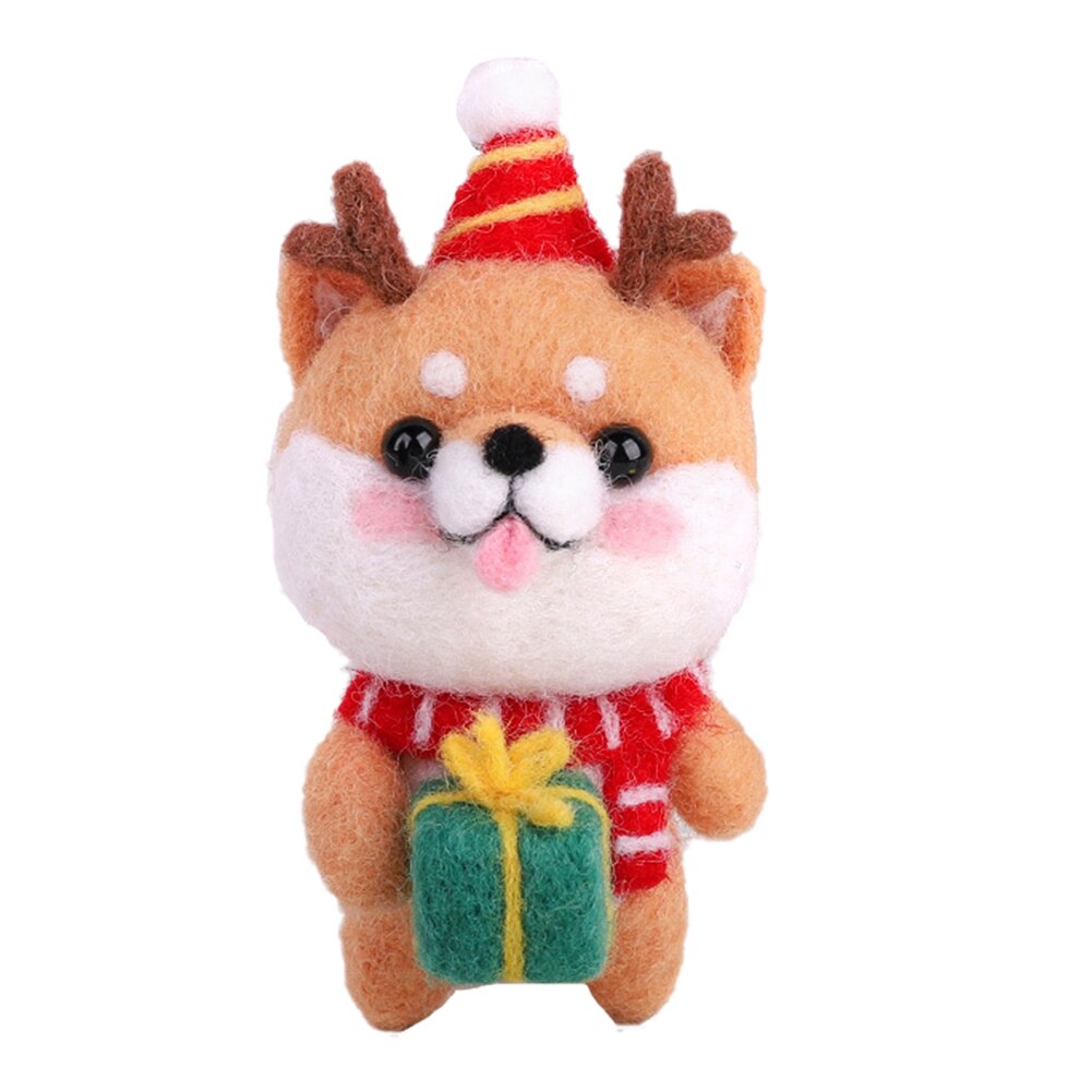 Dog Doll Wool Felt Craft Toy DIY Poked Kit for Needle Material Non Finished: 01