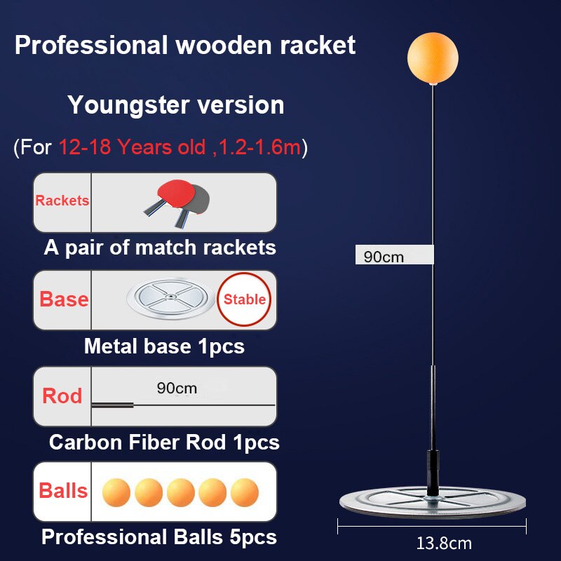 Draagbare Tafeltennis Trainer Tafeltennis Zachte As Training Machine Elasticiteit Kid Adult Ping Pong Praktijk Trainer Speelgoed: Young pingpong